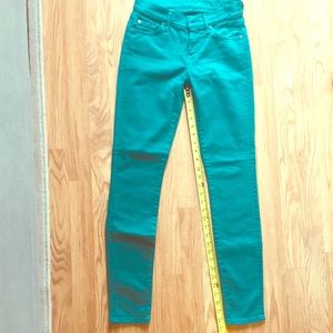 7 For All Mankind Green-Teal Skinnies